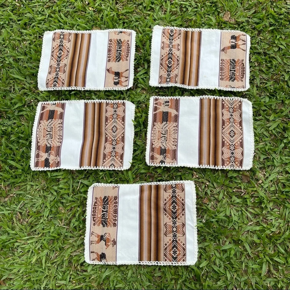 Vintage Tablecloth and Placemats Set Costa Rica or Peru